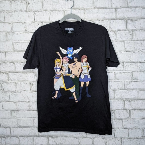 Fairy Tail Anime T-shirt Medium Black TV Television Promo - Picture 1 of 4